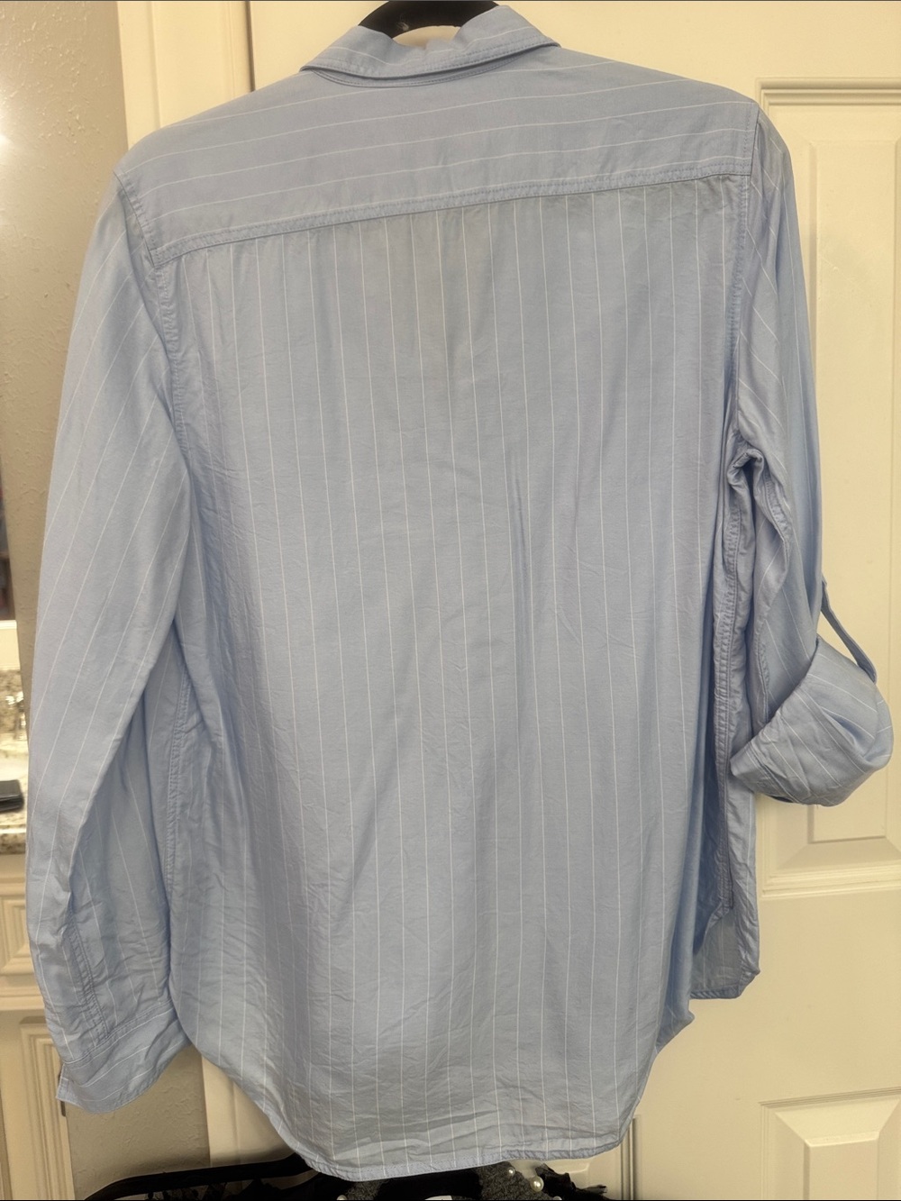 Babaton Pale Blue Pinstripe Casual Button-Down Shirt - Picture 3 of 3
